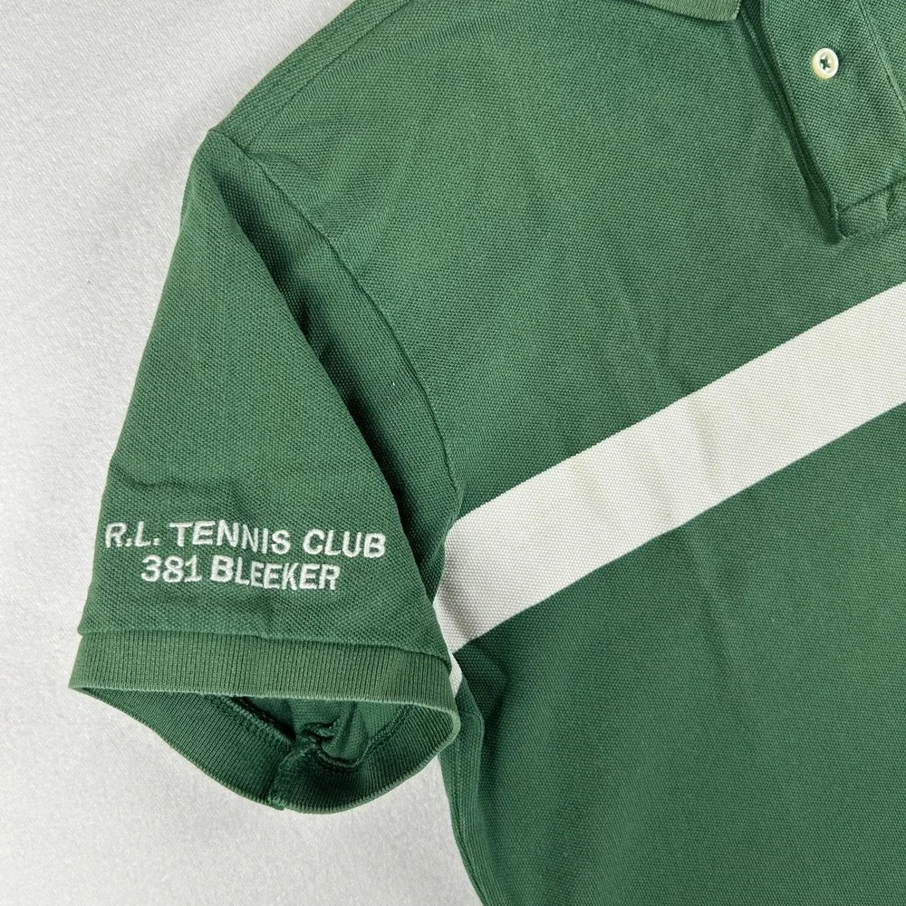 Polo Ralph Lauren Polo Shirt Mens Medium Tennis Club Crest Logo Custom Fit